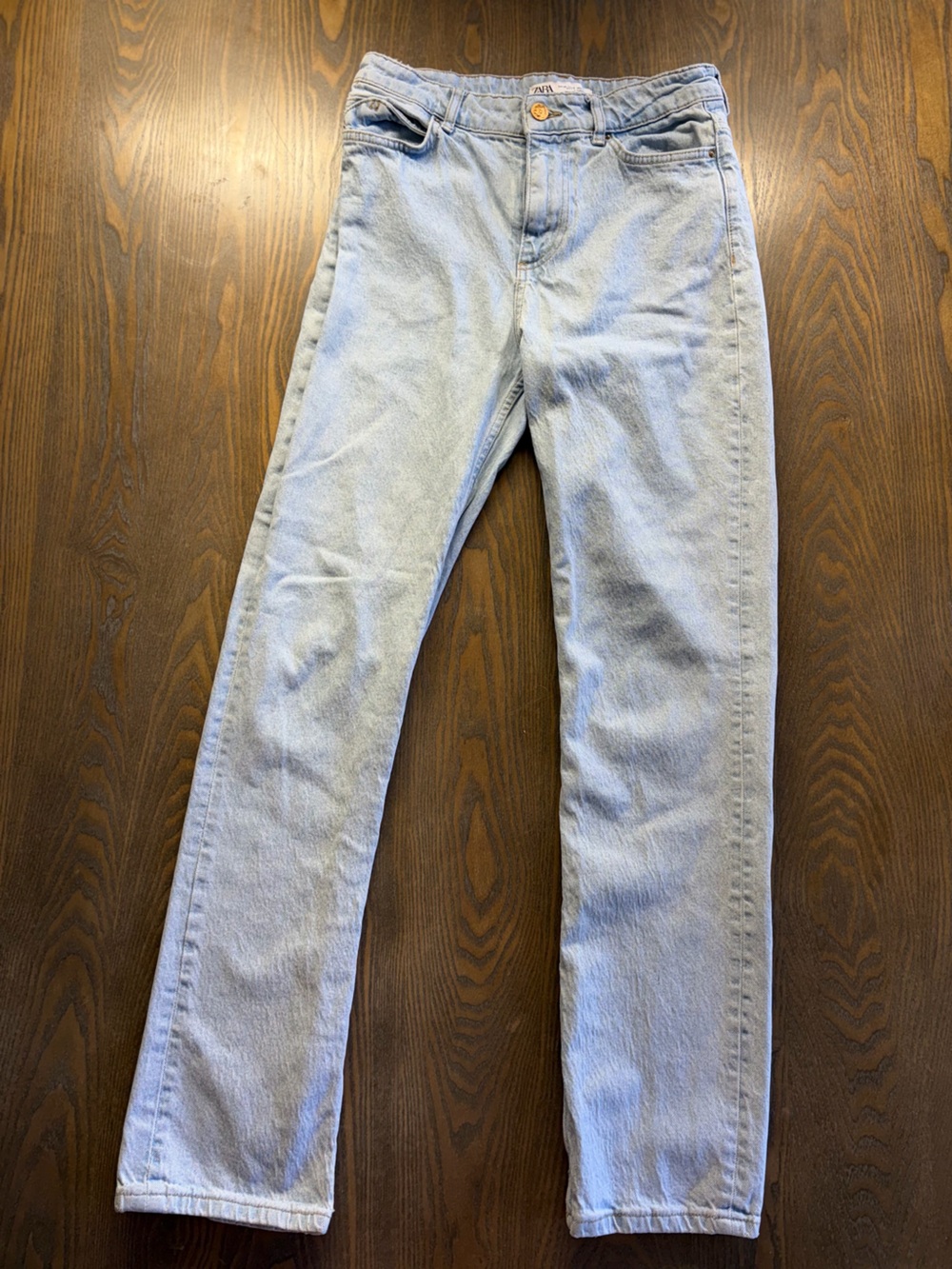 Zara Light Wash Straight Leg Jeans High Rise Denim Size US 6 EU 38